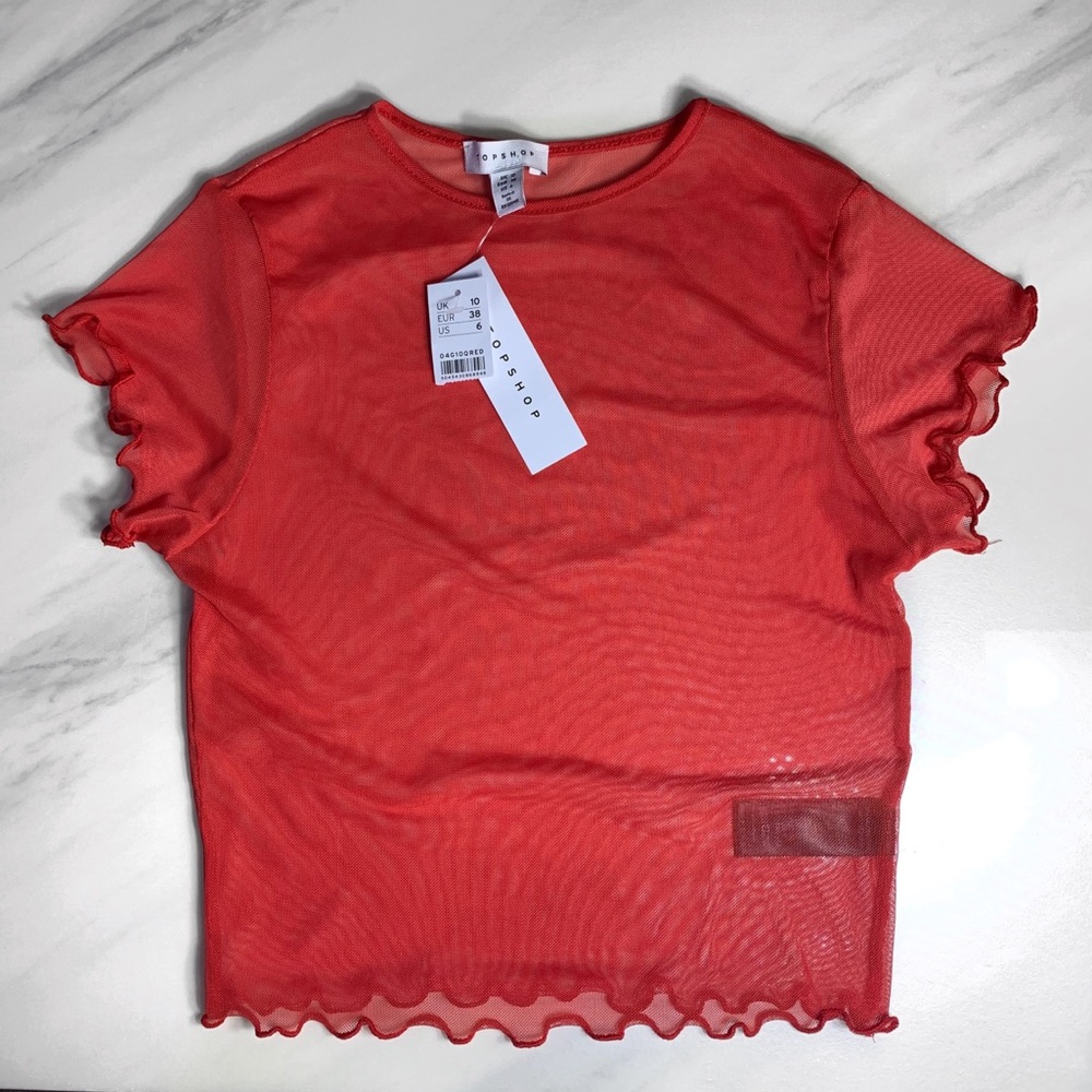 NEW RED TOP SHOP MESH TOP
